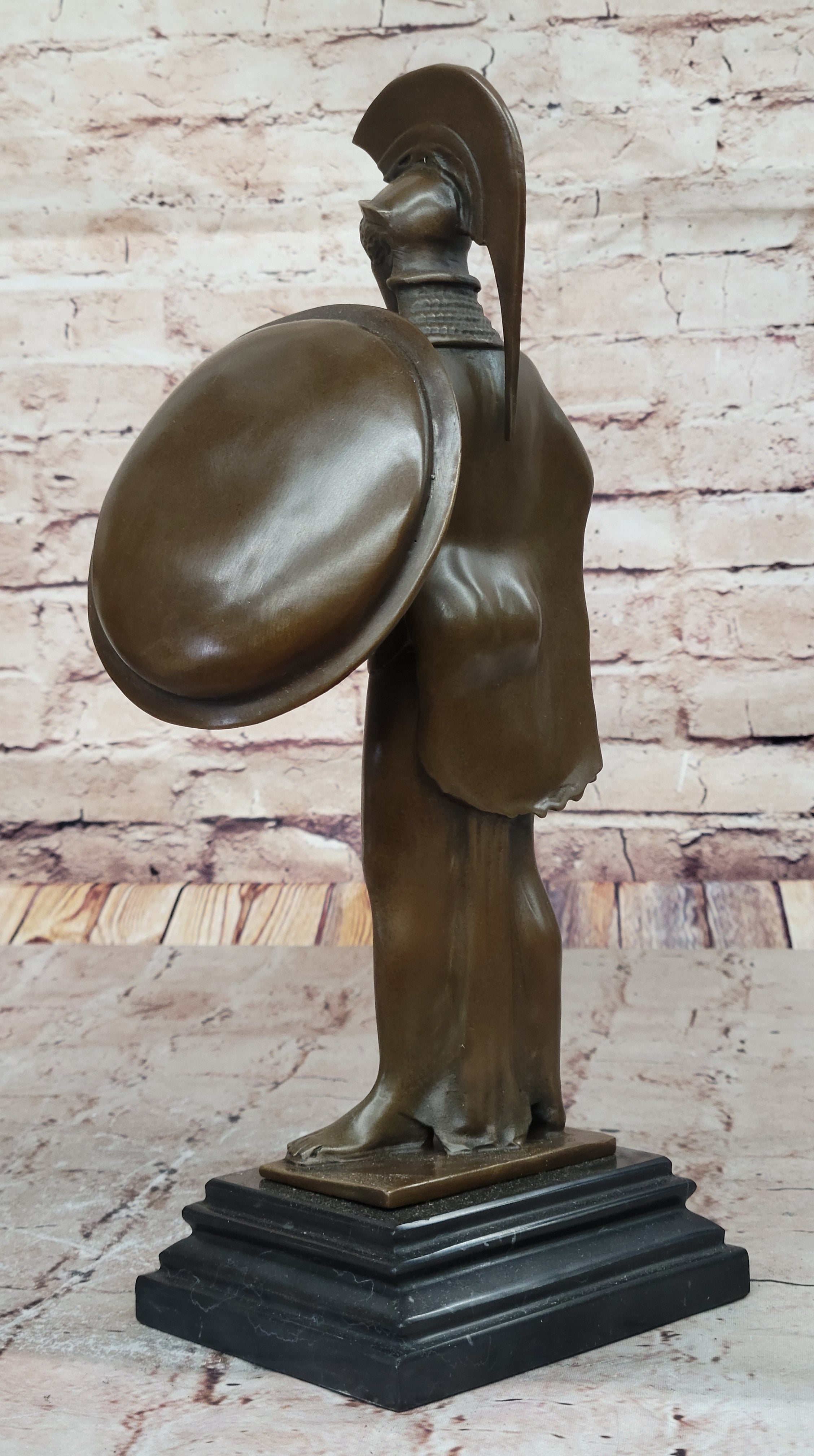 Bronze Sculpture of Athena with Shield and Helmet by Milo