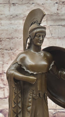 Bronze Sculpture of Athena with Shield and Helmet by Milo