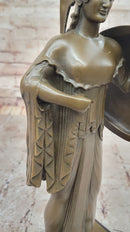 Bronze Sculpture of Athena with Shield and Helmet by Milo