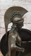 Bronze Sculpture of Athena with Shield and Helmet by Milo