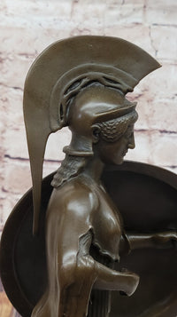 Bronze Sculpture of Athena with Shield and Helmet by Milo