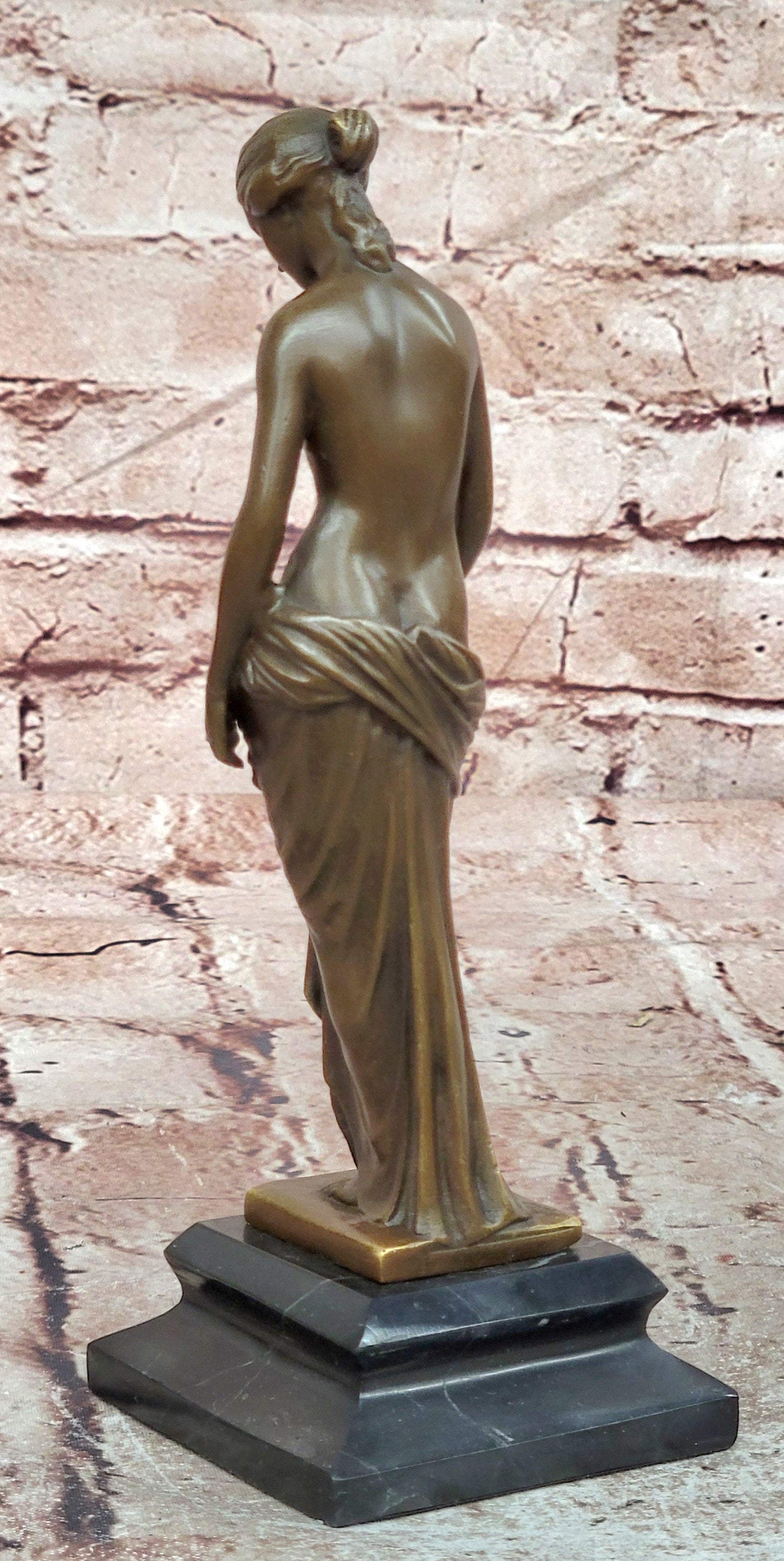 Signed Milo Venus Taking a bath Woman Greek Goddess Female Bronze Sculpture