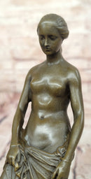 Signed Milo Venus Taking a bath Woman Greek Goddess Female Bronze Sculpture