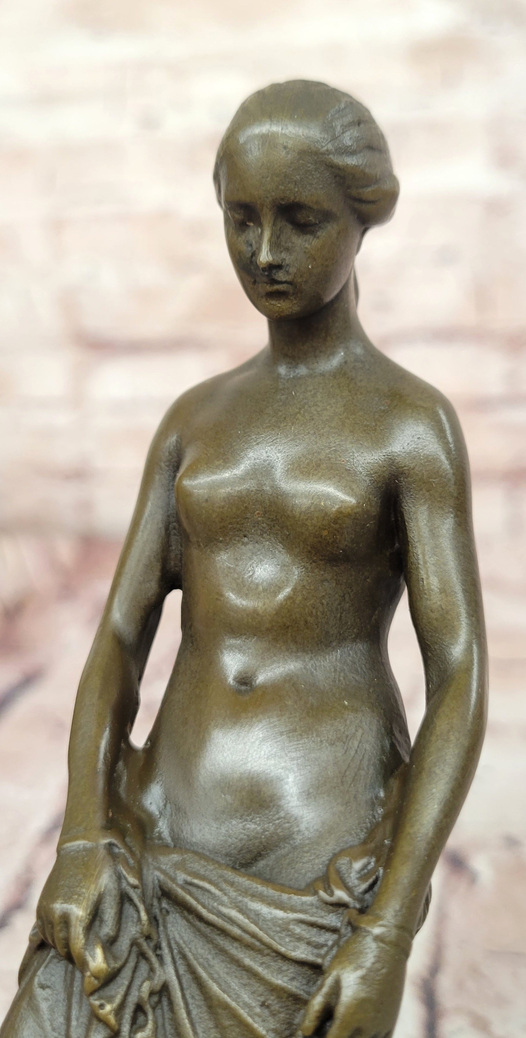 Signed Milo Venus Taking a bath Woman Greek Goddess Female Bronze Sculpture