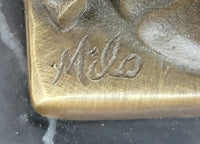 Signed Milo Venus Taking a bath Woman Greek Goddess Female Bronze Sculpture
