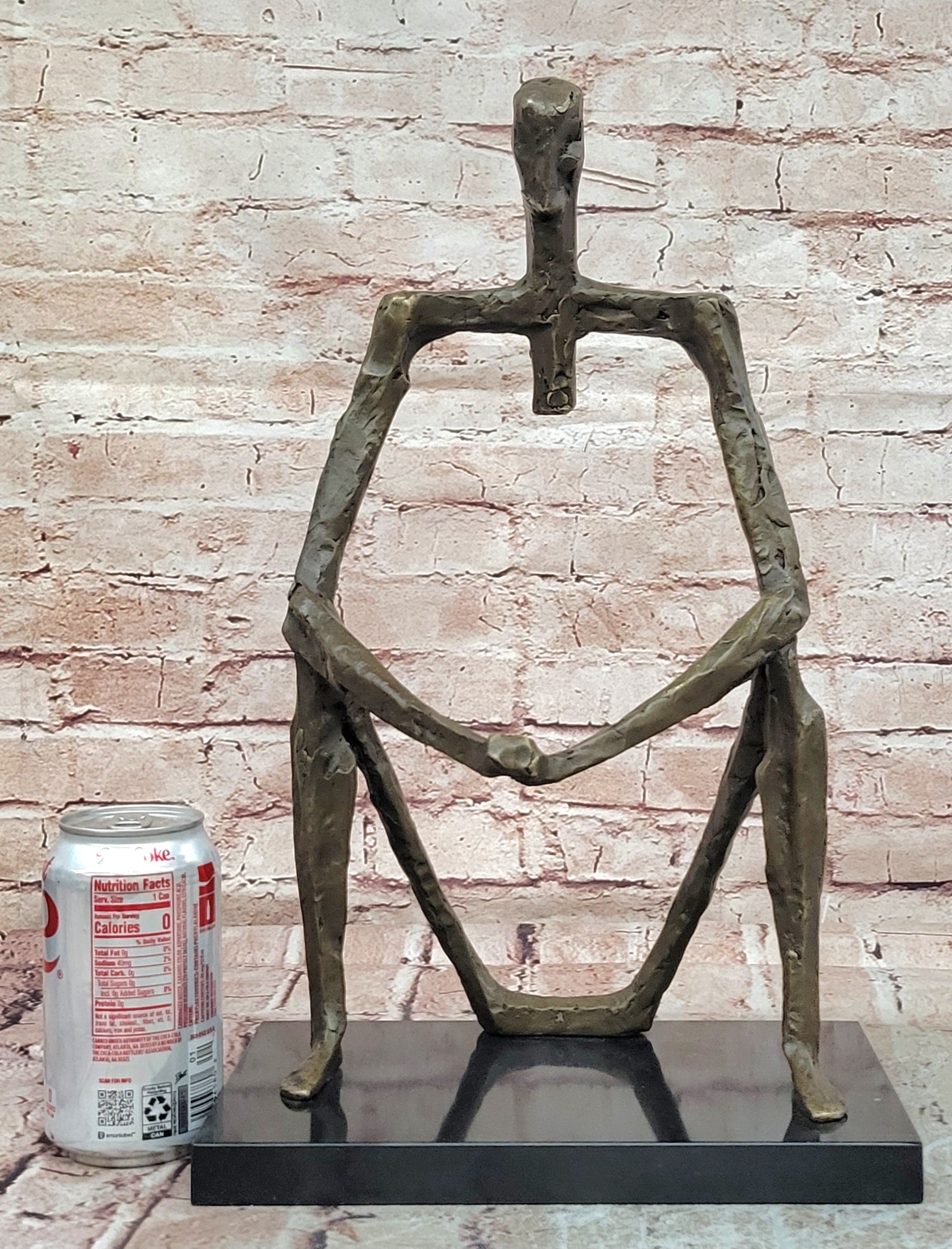 Abstract Modern Art of a Man Giacometti Inspired Bronze Sculpture Figurine Statue