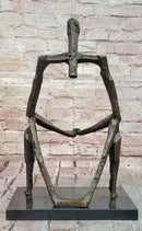 Abstract Modern Art of a Man Giacometti Inspired Bronze Sculpture Figurine Statue