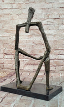 Abstract Modern Art of a Man Giacometti Inspired Bronze Sculpture Figurine Statue