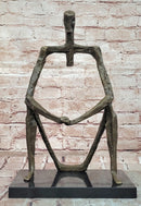 Abstract Modern Art of a Man Giacometti Inspired Bronze Sculpture Figurine Statue