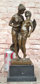 Handmade Bronze Sculpture Angel 'Psyche and Eros Statue Figure Cupid