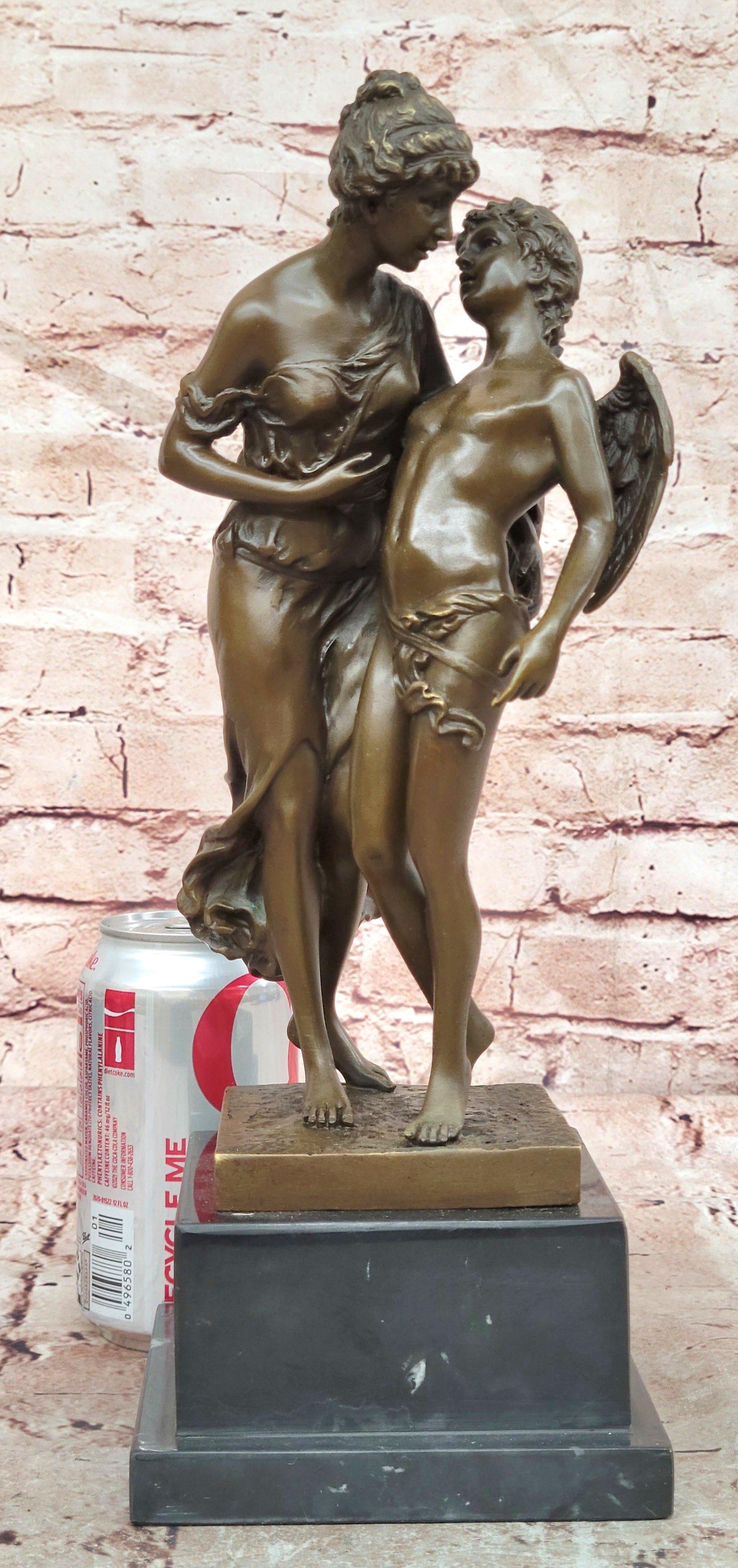 Handmade Bronze Sculpture Angel 'Psyche and Eros Statue Figure Cupid