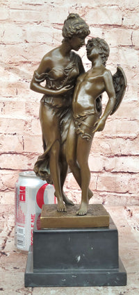 Handmade Bronze Sculpture Angel 'Psyche and Eros Statue Figure Cupid