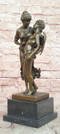 Handmade Bronze Sculpture Angel 'Psyche and Eros Statue Figure Cupid