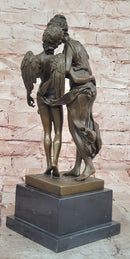 Handmade Bronze Sculpture Angel 'Psyche and Eros Statue Figure Cupid