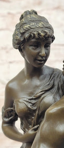 Handmade Bronze Sculpture Angel 'Psyche and Eros Statue Figure Cupid