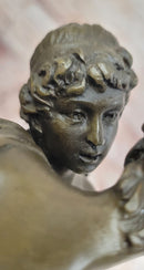 Handmade Bronze Sculpture Angel 'Psyche and Eros Statue Figure Cupid
