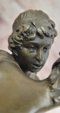 Handmade Bronze Sculpture Angel 'Psyche and Eros Statue Figure Cupid