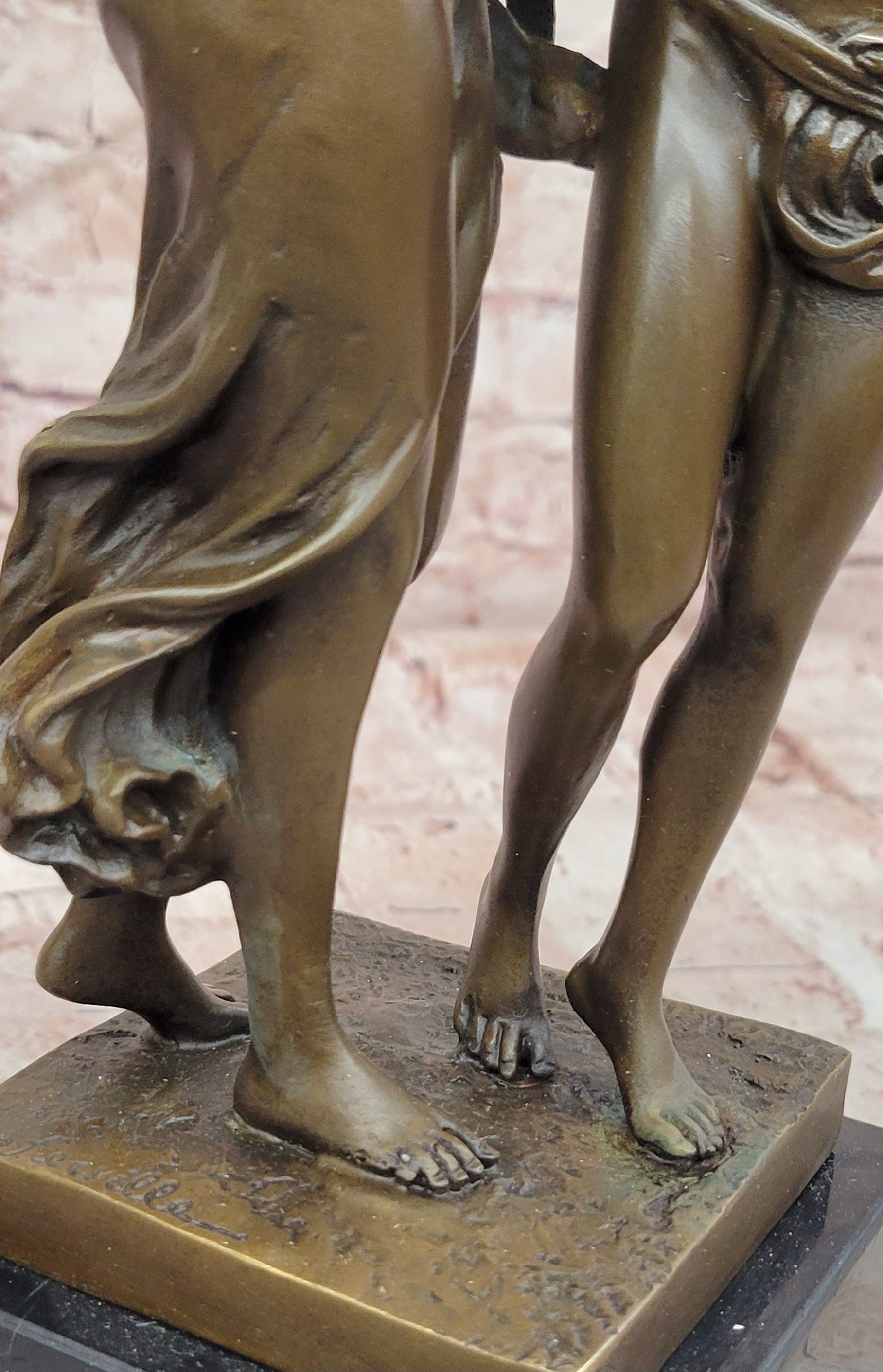 Handmade Bronze Sculpture Angel 'Psyche and Eros Statue Figure Cupid