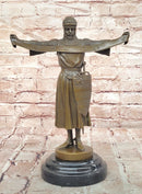 Hand Made Credo by Emmanuel Fremiet Genuine Bronze Sculpture Statue Figurine