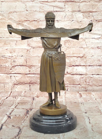 Hand Made Credo by Emmanuel Fremiet Genuine Bronze Sculpture Statue Figurine