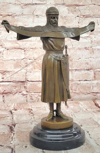 Hand Made Credo by Emmanuel Fremiet Genuine Bronze Sculpture Statue Figurine