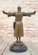 Hand Made Credo by Emmanuel Fremiet Genuine Bronze Sculpture Statue Figurine