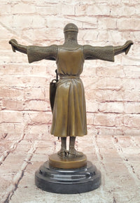 Hand Made Credo by Emmanuel Fremiet Genuine Bronze Sculpture Statue Figurine