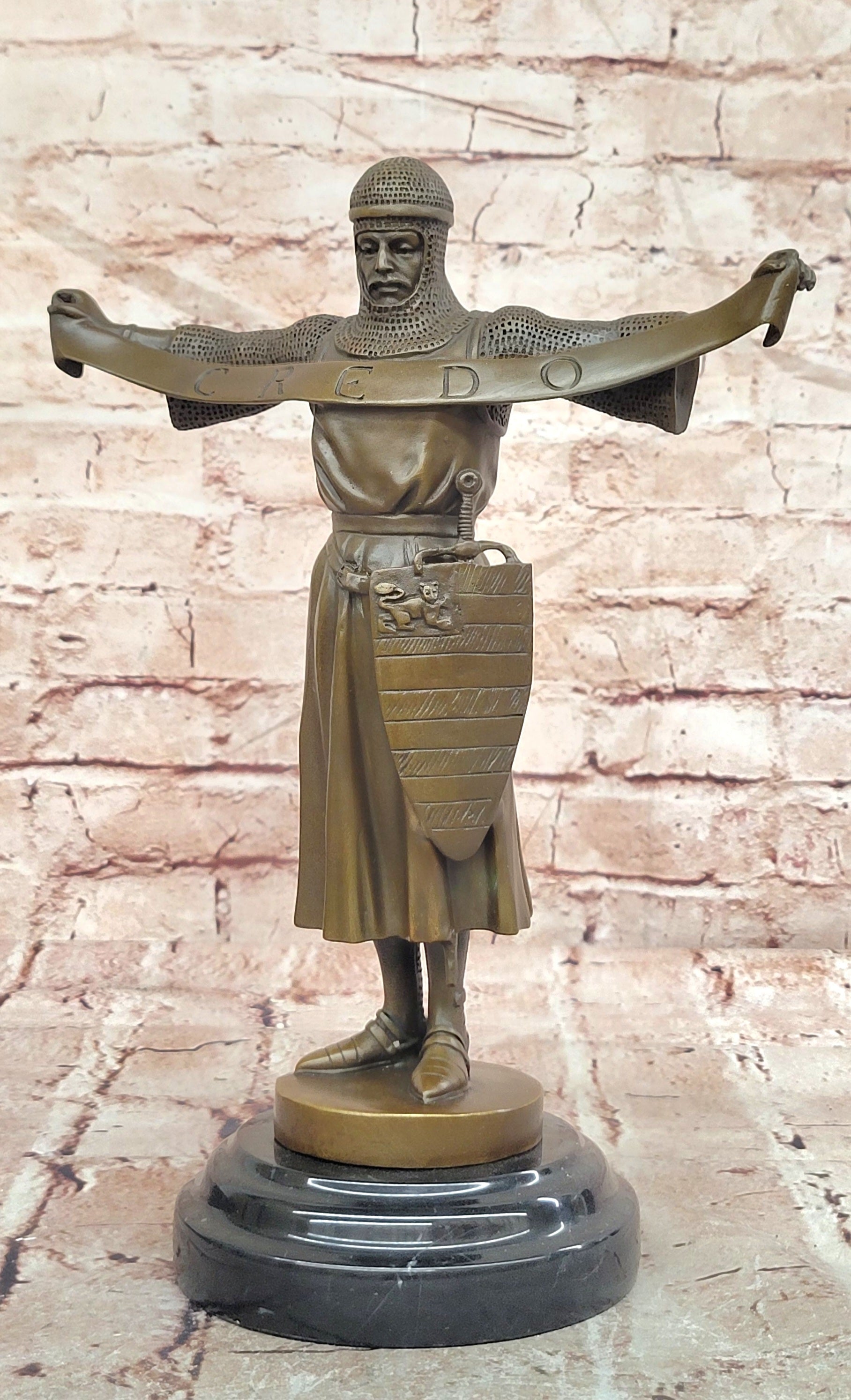 Hand Made Credo by Emmanuel Fremiet Genuine Bronze Sculpture Statue Figurine