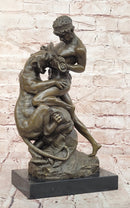 Hand Made Powerful Bronze Sculpture Fight for Life by Edouard Drouot Figurine