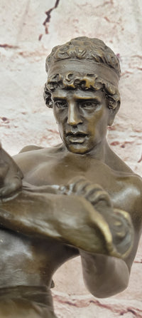 Hand Made Powerful Bronze Sculpture Fight for Life by Edouard Drouot Figurine
