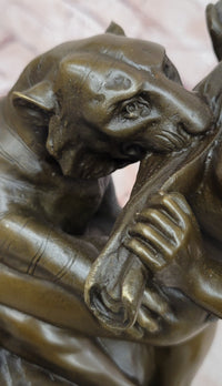 Hand Made Powerful Bronze Sculpture Fight for Life by Edouard Drouot Figurine