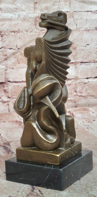 Abstract Cubist Woman with Horse Bronze Sculpture After Willem Reijers Modernist Art
