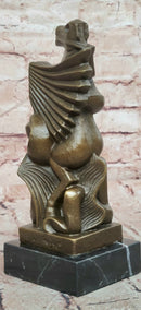 Abstract Cubist Woman with Horse Bronze Sculpture After Willem Reijers Modernist Art