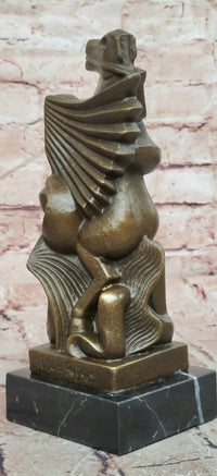 Abstract Cubist Woman with Horse Bronze Sculpture After Willem Reijers Modernist Art