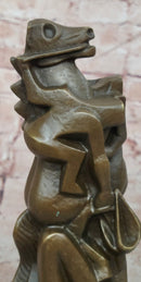 Abstract Cubist Woman with Horse Bronze Sculpture After Willem Reijers Modernist Art