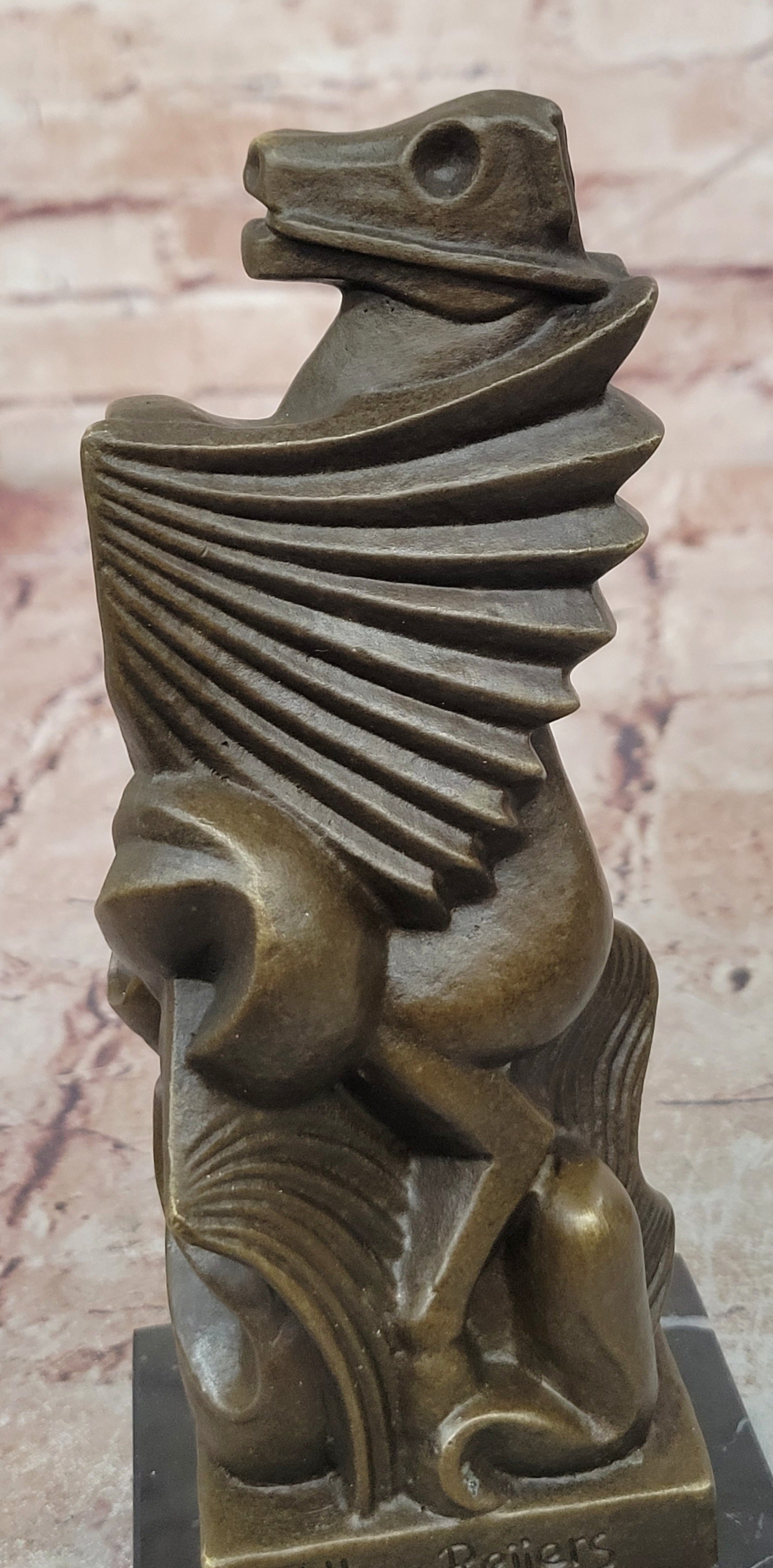 Abstract Cubist Woman with Horse Bronze Sculpture After Willem Reijers Modernist Art