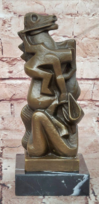 Abstract Cubist Woman with Horse Bronze Sculpture After Willem Reijers Modernist Art