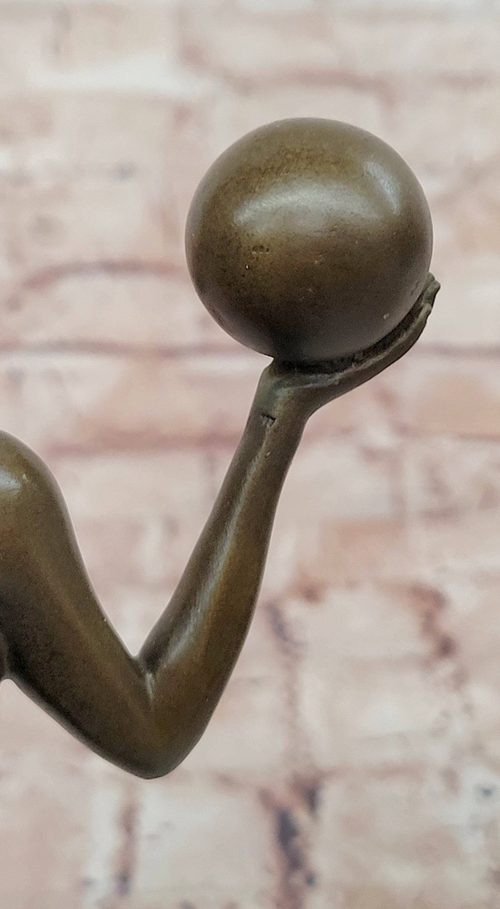 Signed Raymonde Guerbe Art Deco Regal Woman Balancing Balls Bronze Sculpture