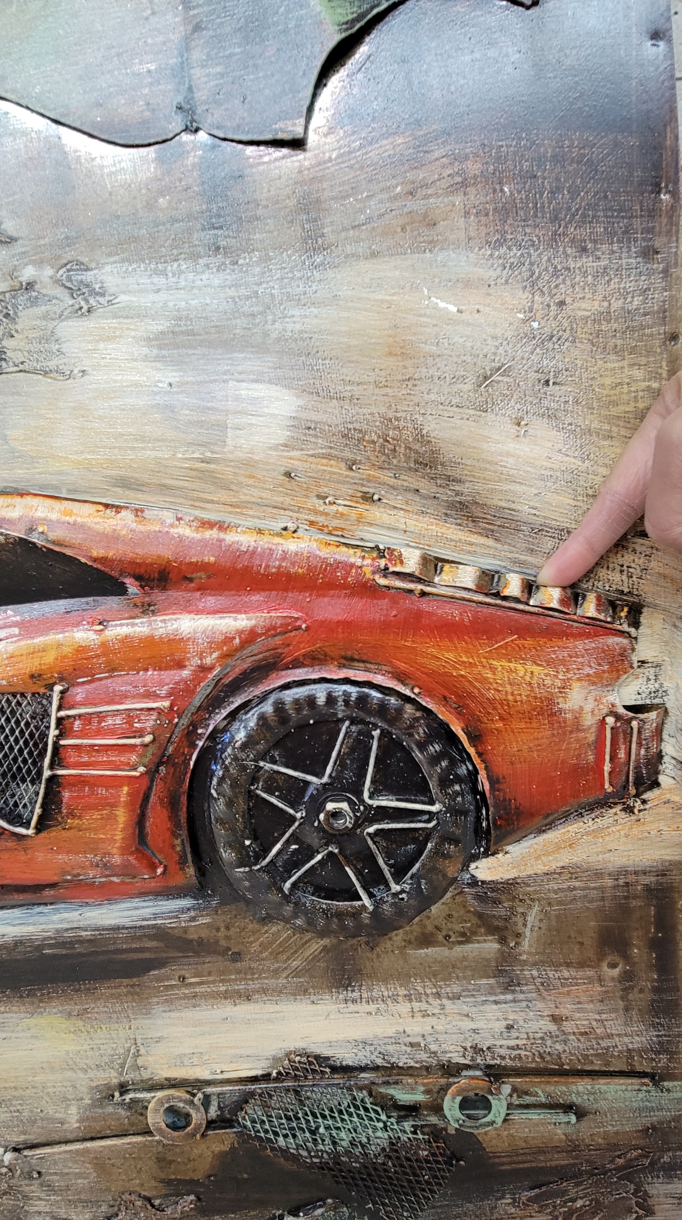 Luxury Sports Car Orange Lamborghini Ferrari 3D Wall Art