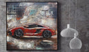 Luxury Sports Car Orange Lamborghini Ferrari 3D Wall Art
