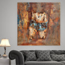 Bare Midriff Female Figure in Jean Shorts 3D Wall Art