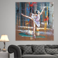 Ballerina Ballet Dancer 3D Metal Cutout Wall Art