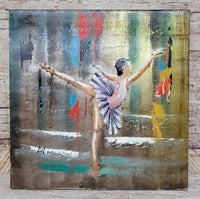 Ballerina Ballet Dancer 3D Metal Cutout Wall Art