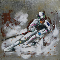 Downhill Skier USA Olympic Team 3D Metal Cutout Wall Art
