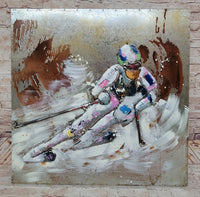 Downhill Skier USA Olympic Team 3D Metal Cutout Wall Art