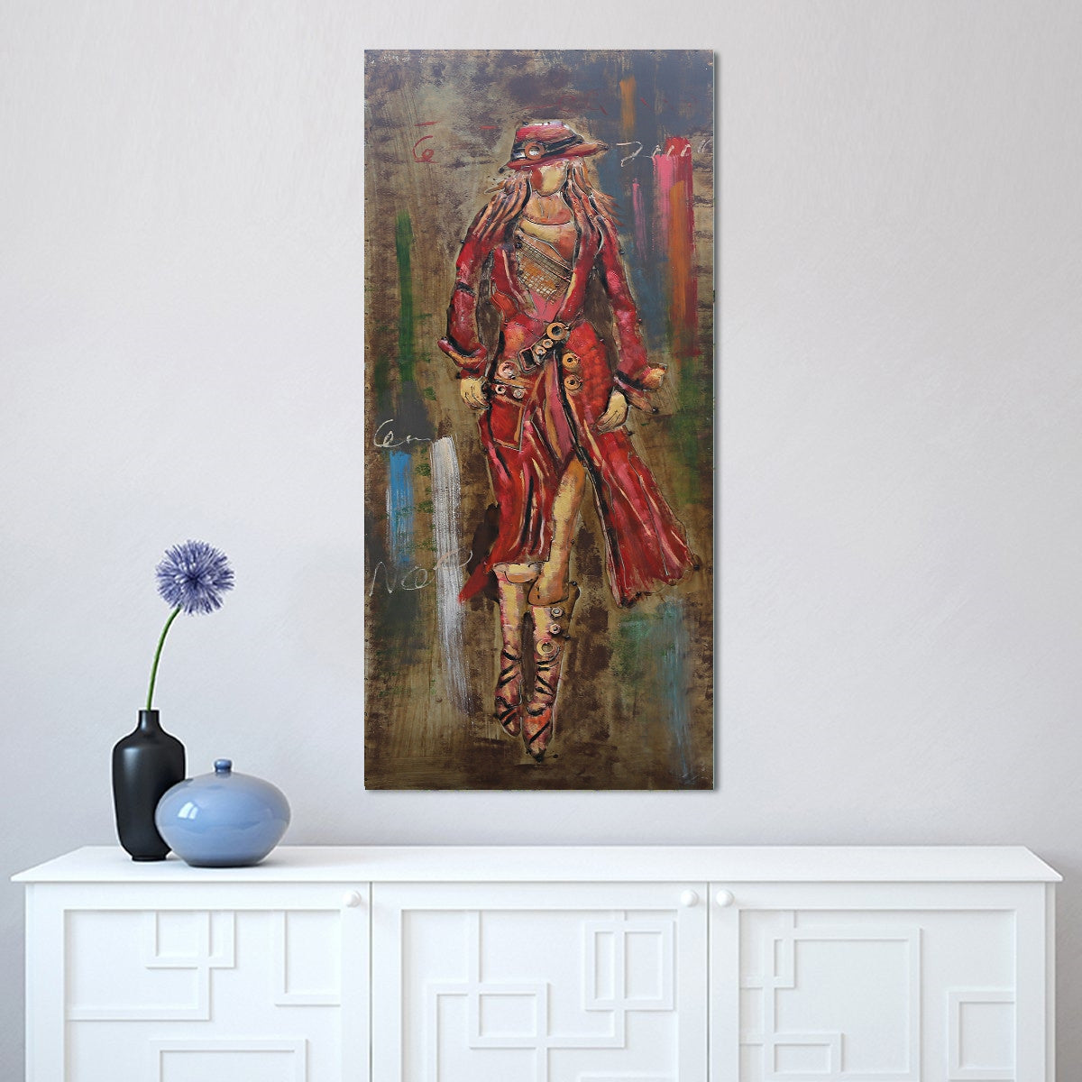 Fashion Icon Model Girl 3D Mixed Media Wall Art
