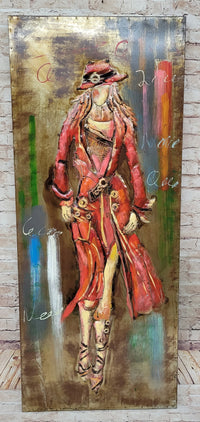 Fashion Icon Model Girl 3D Mixed Media Wall Art
