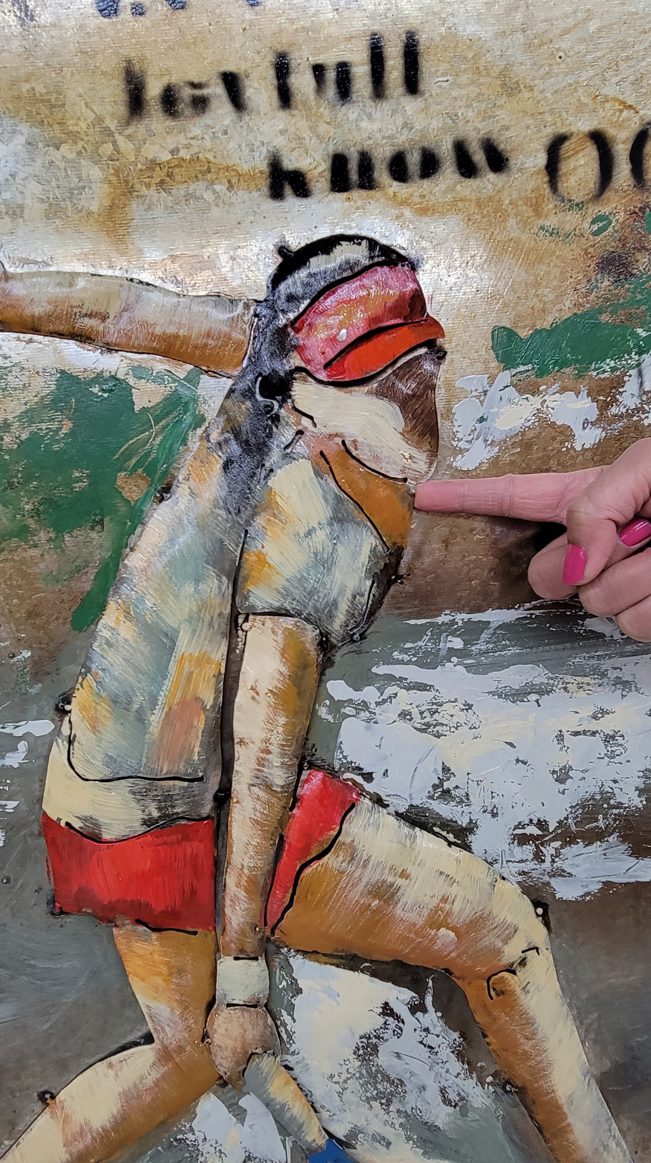 Female Tennis Player 3D Mixed Media Wall Art Metal Cutout