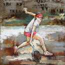 Female Tennis Player 3D Mixed Media Wall Art Metal Cutout