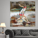 Female Tennis Player 3D Mixed Media Wall Art Metal Cutout